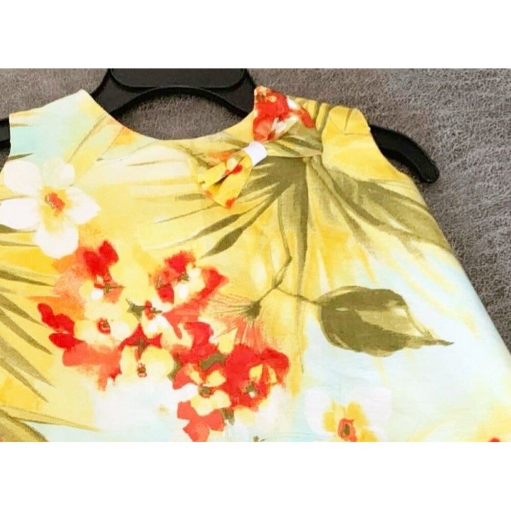 Baby Girl 2Pc Outfit Floral Top Bloomer Set Bow 6-12 Months Summer - Picture 6 of 6